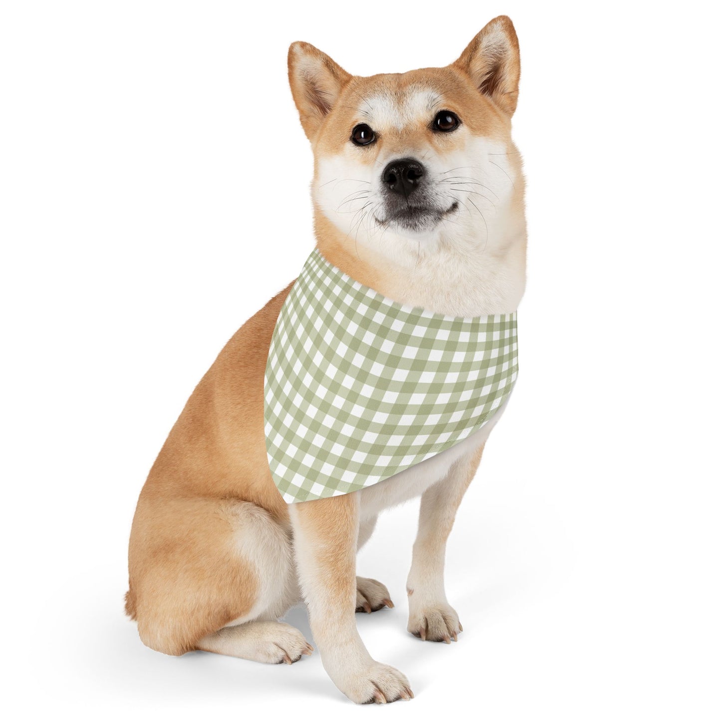 Green Gingham | Pet Bandana Collar