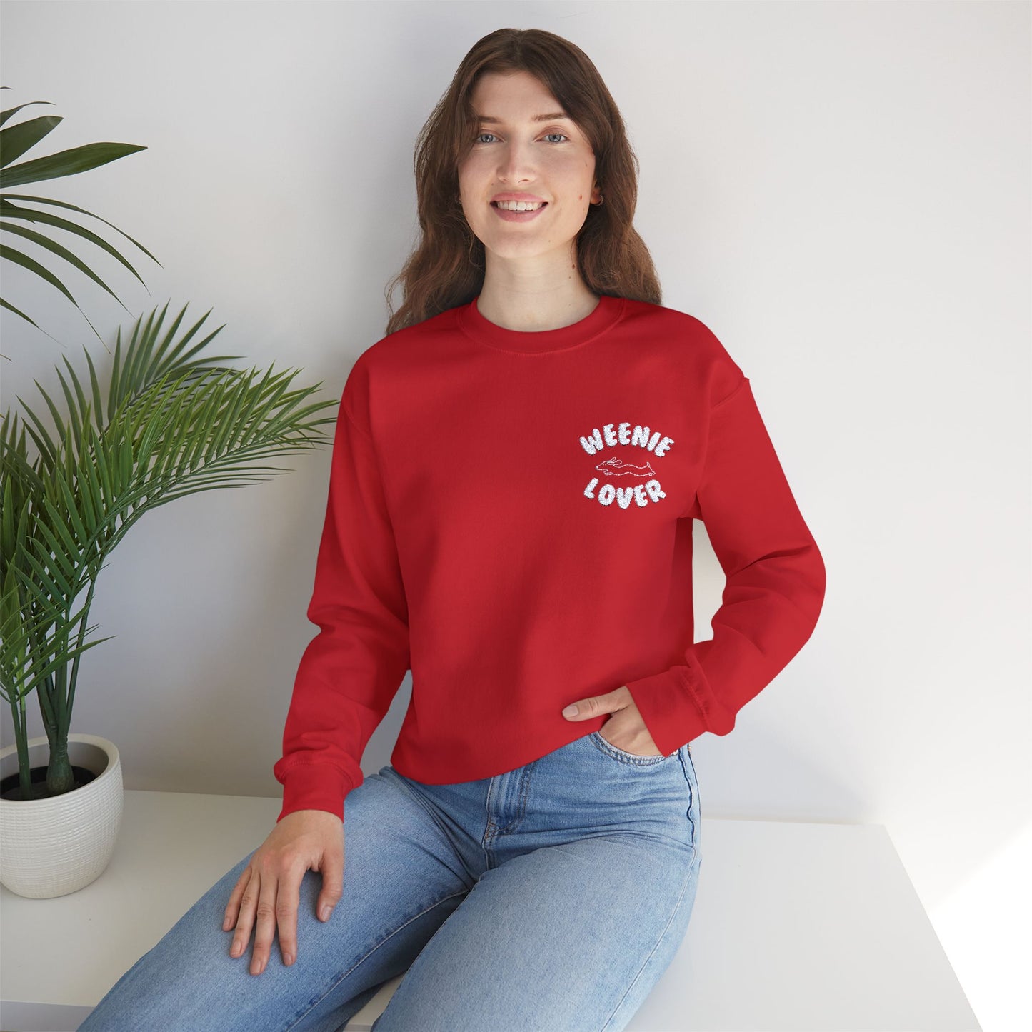 Weenie Lover | White Design | Embroidered Unisex Heavy Blend™ Crewneck Sweatshirt