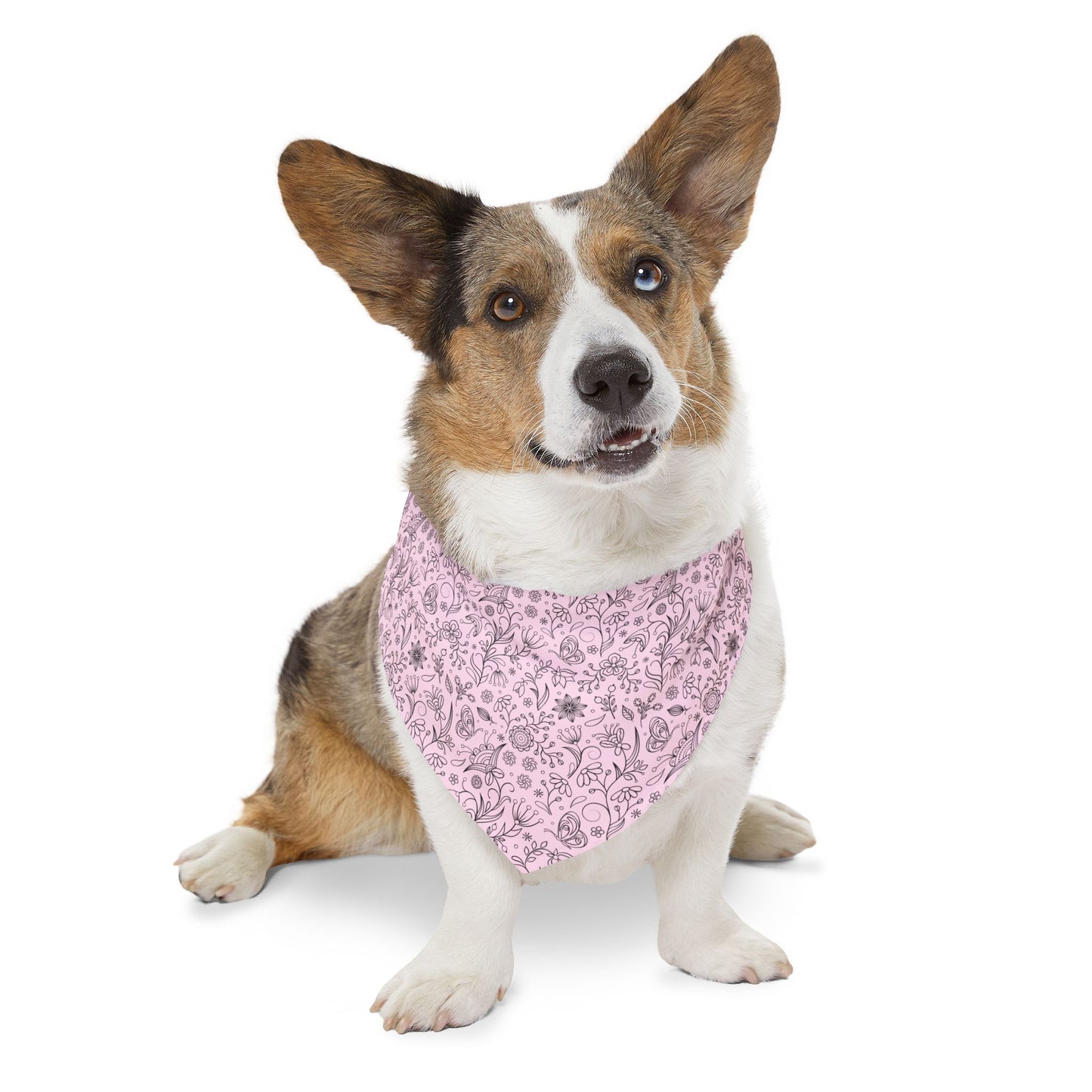 Whimsical Doodles | Pink Pet Bandana Collar