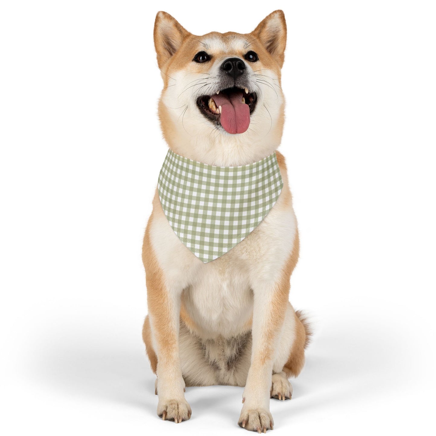 Green Gingham | Pet Bandana Collar