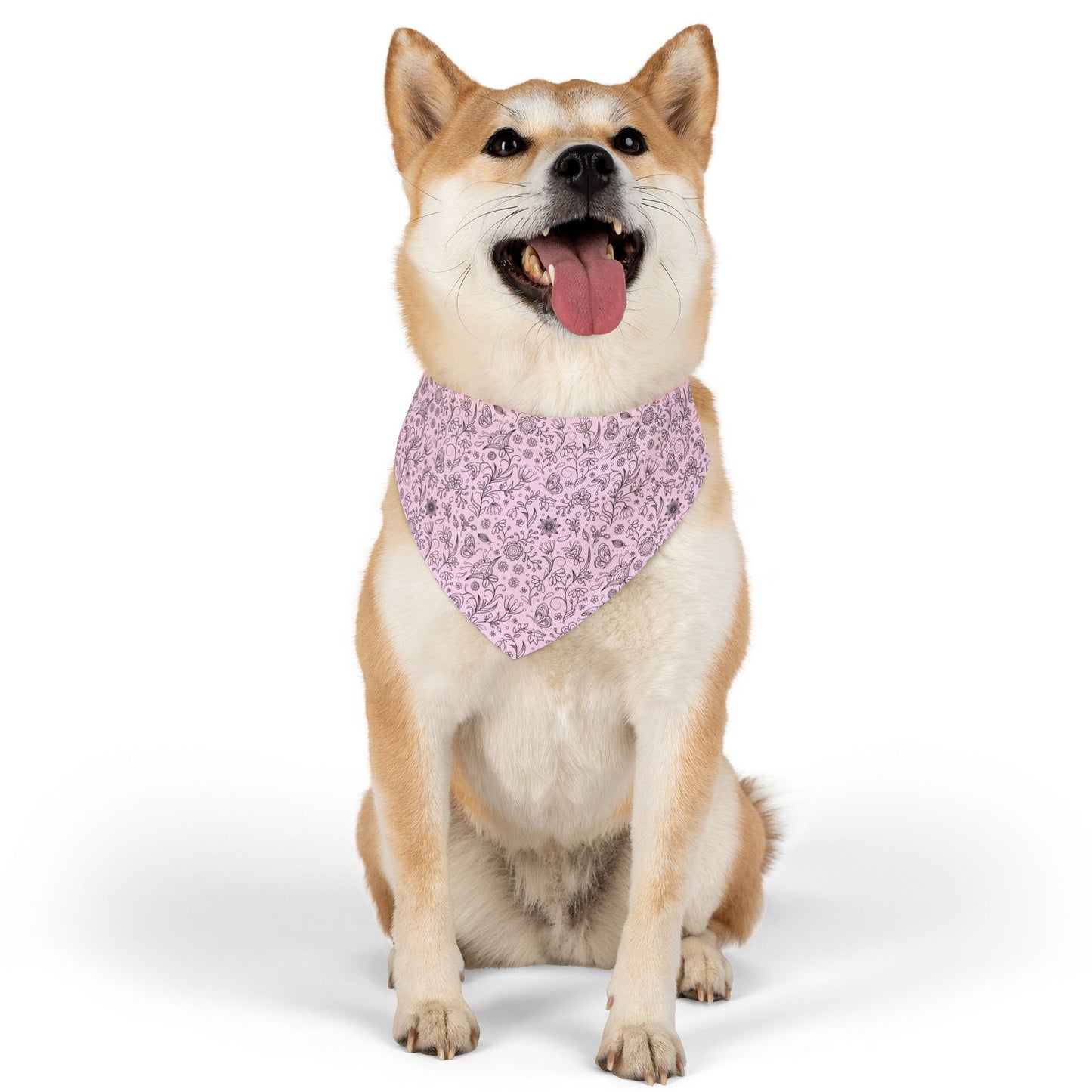 Whimsical Doodles | Pink Pet Bandana Collar