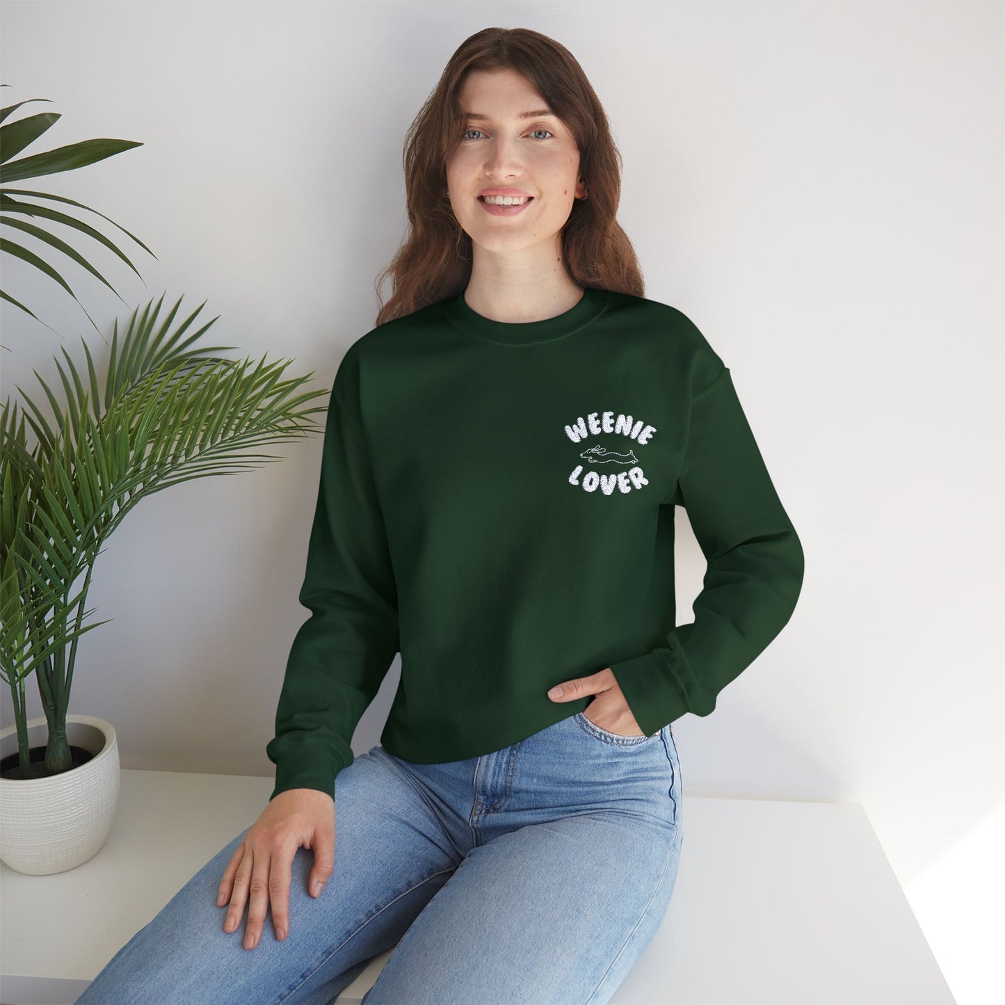 Weenie Lover | White Design | Embroidered Unisex Heavy Blend™ Crewneck Sweatshirt