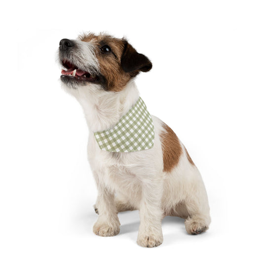 Green Gingham | Pet Bandana Collar