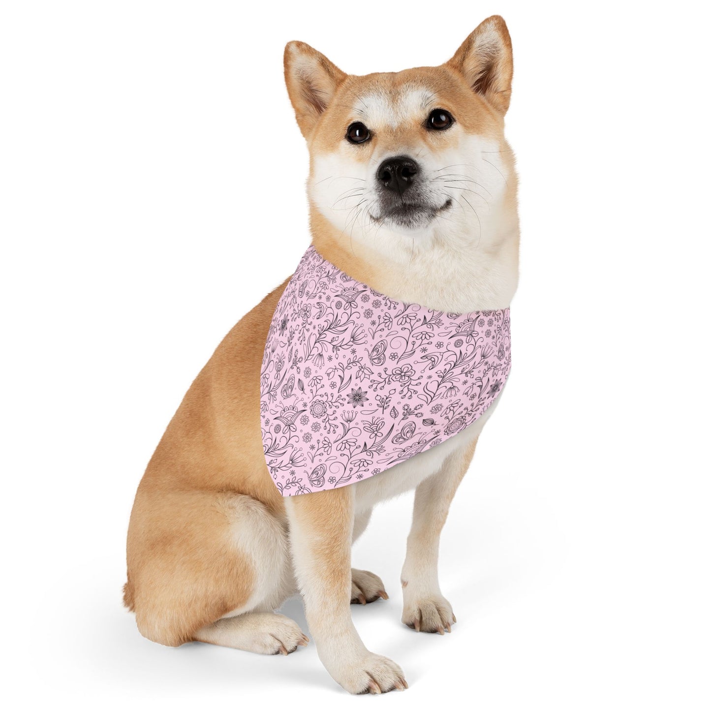 Whimsical Doodles | Pink Pet Bandana Collar